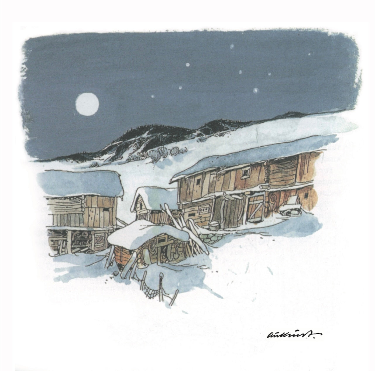 Gard i Nord-Østerdalen - Akvarell