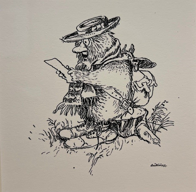 Ludvig leser brev - Tegning