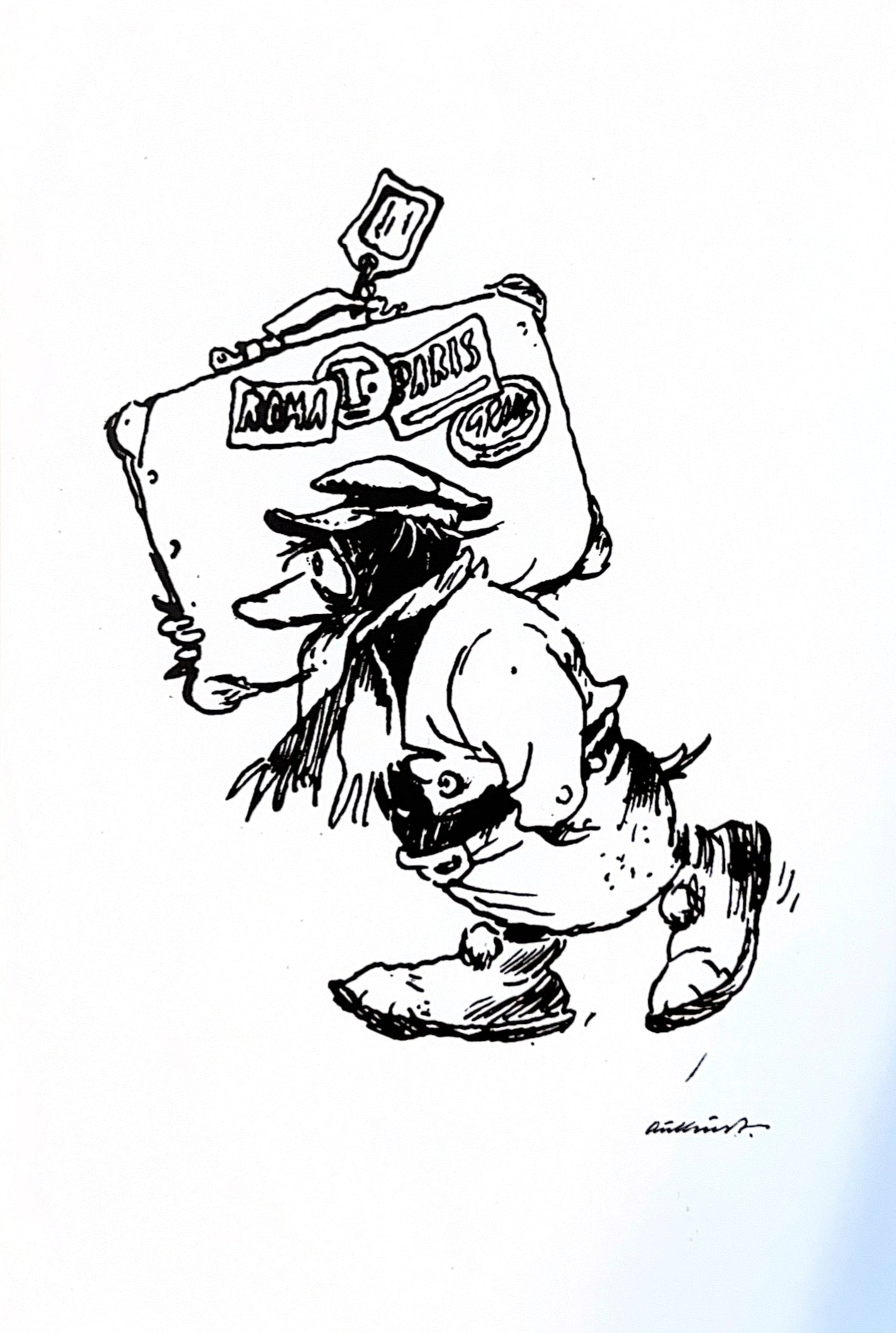 Postkort - Solan med koffert