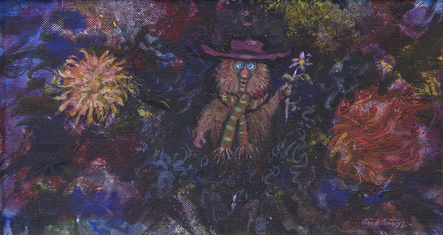 Ludvig i blomstereng - Maleri