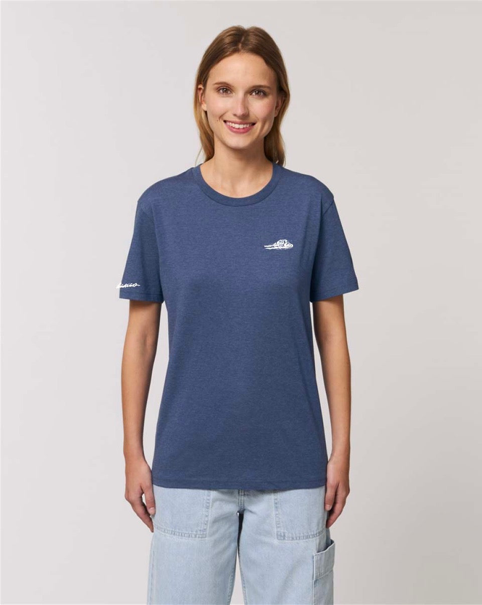 Racerbil med asfaltspor - Indigo blå, t-skjorte