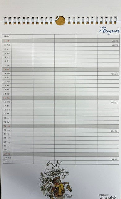 2027 Aktivitetskalender Flåklypa