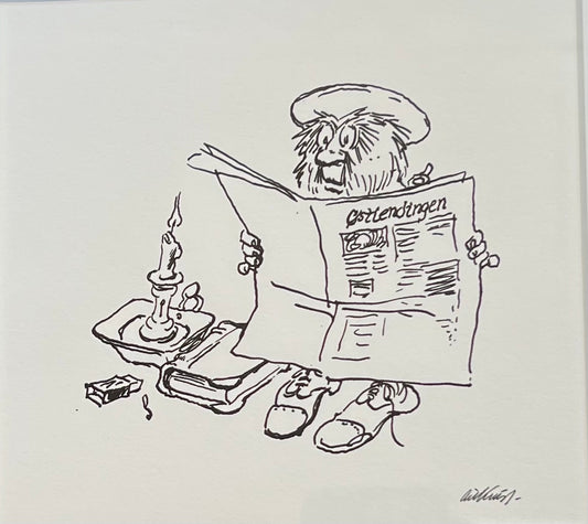 Ludvig leser Østlendingen - Tegning