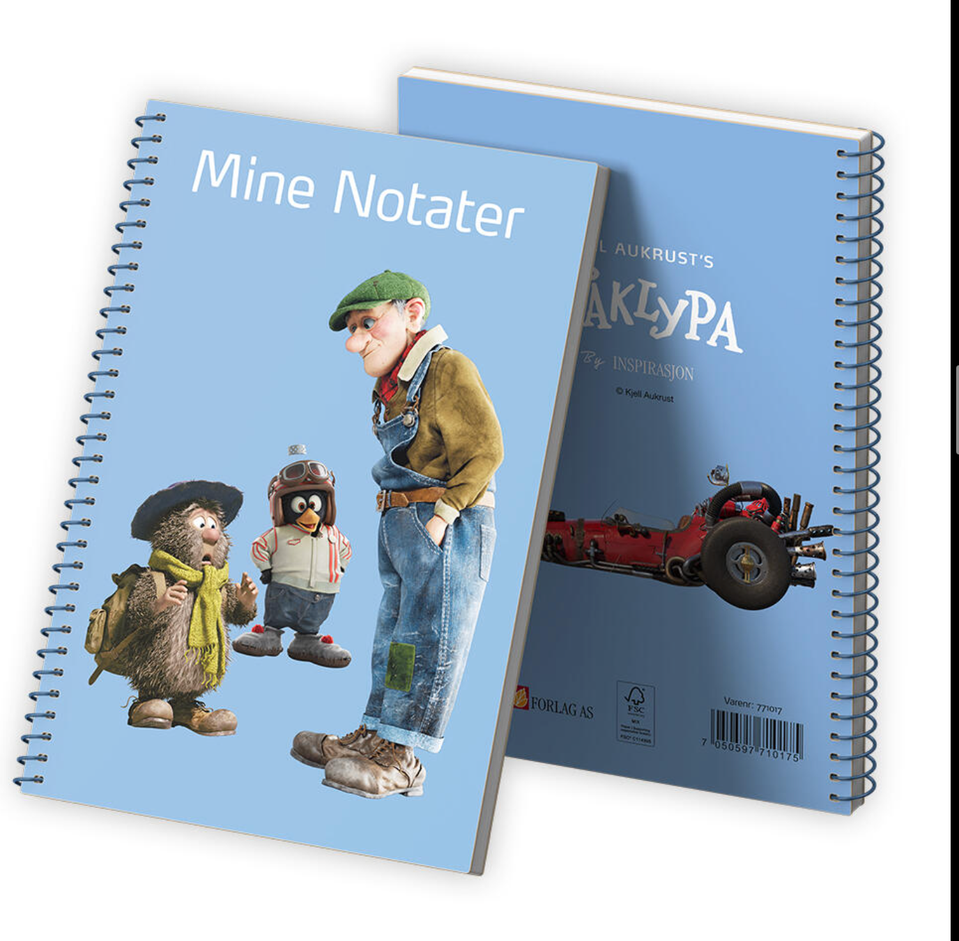 Flåklypa Notatbok A5 - Mine notater, Reodor, Solan og Ludvig