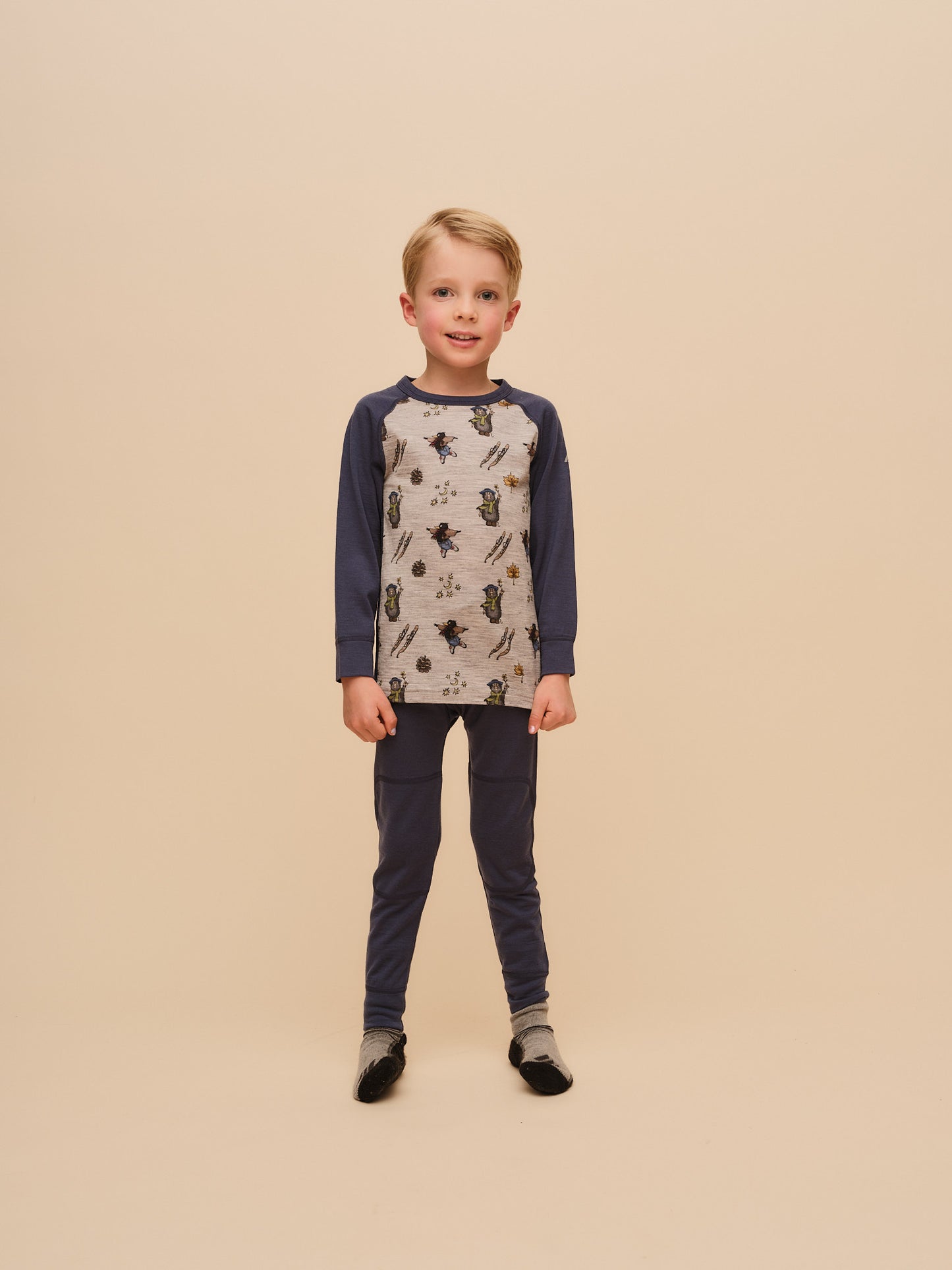 Flåklypa Månelyst, Merinoull sett - Dark Denim