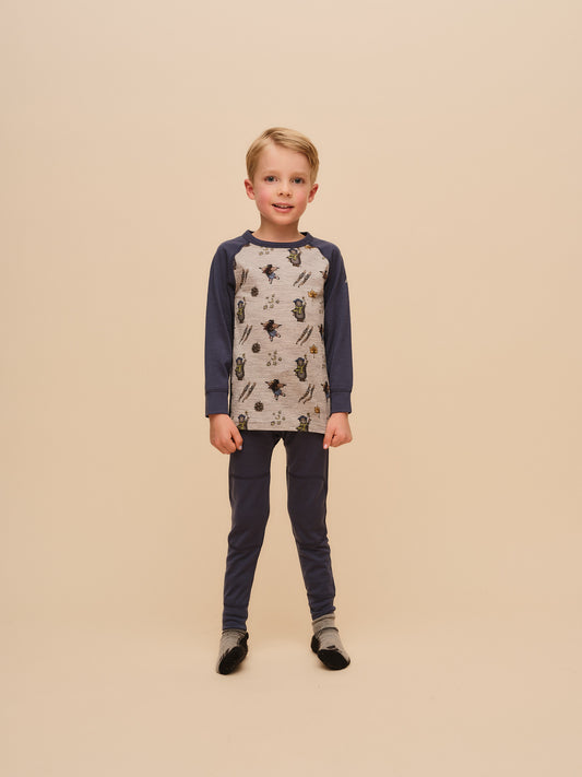 Flåklypa Månelyst, Merinoull sett - Dark Denim