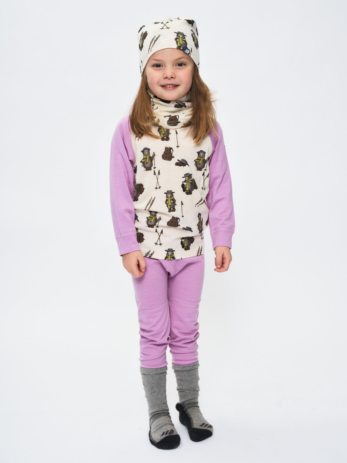 Klypa merinoull lue og hals - offwhite
