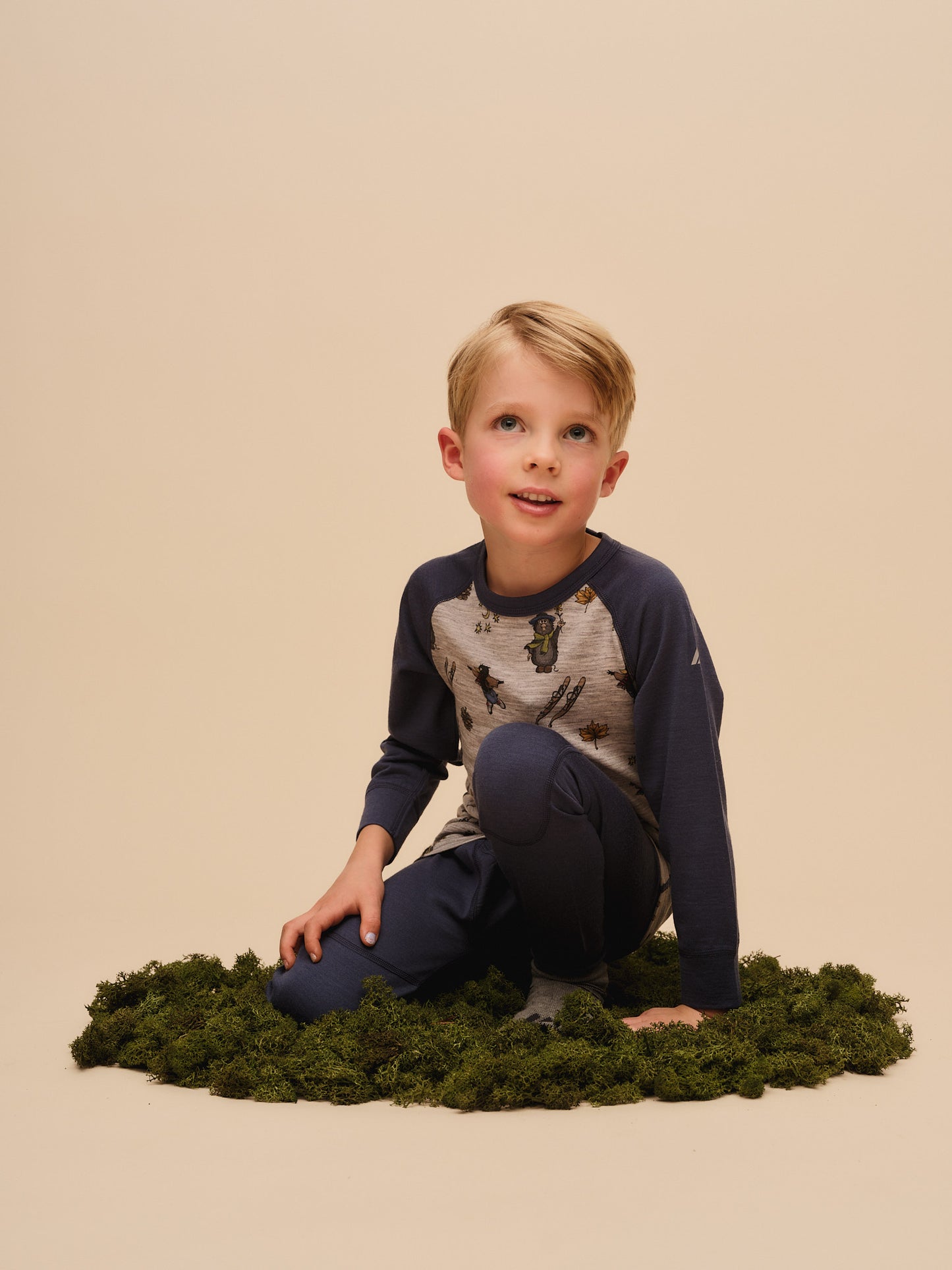 Flåklypa Månelyst, Merinoull sett - Dark Denim