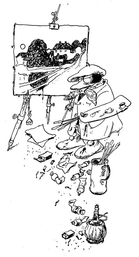 Solan maler - Tegning
