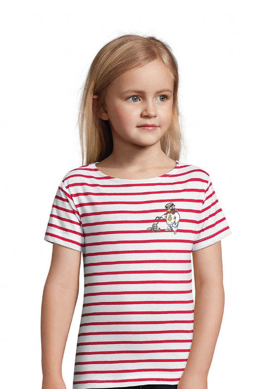 Solan skipper med striper - rød, t-skjorte barn