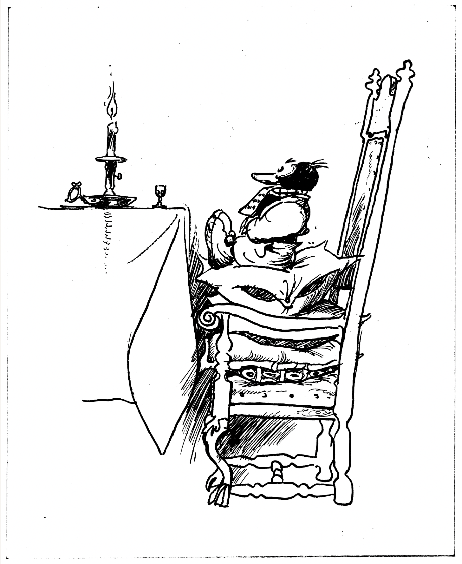 Solan tok en "løiten" - Tegning