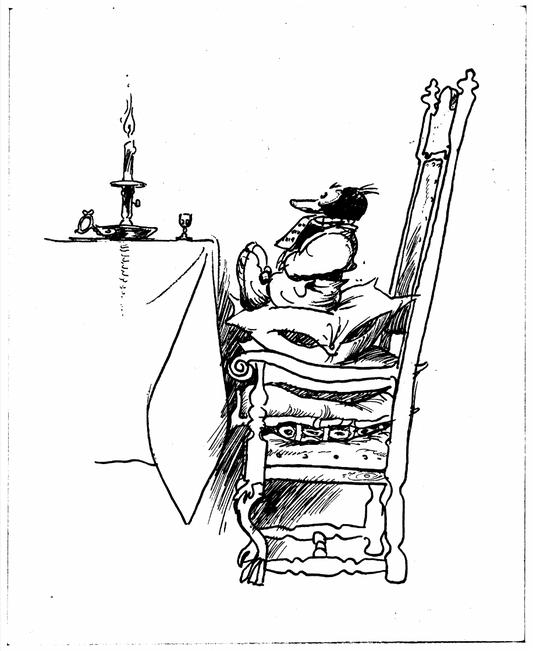 Solan tok en "løiten" - Tegning