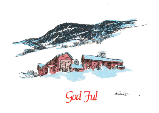 Julekort - Fjellgård i Nord-Østerdalen