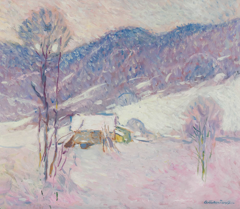 Vinterlandskap fra Alvdal - Maleri